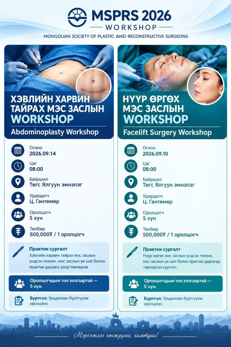 Нүүр өргөх мэс заслын workshop (Facelift Surgery Workshop)